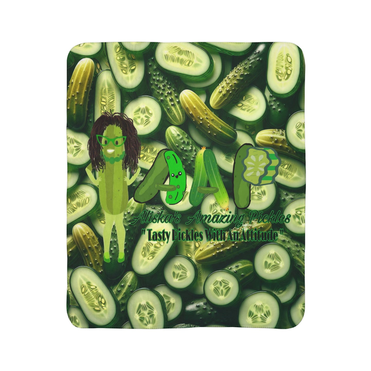 Sherpa Blanket, Aliska's Amazing Pickles Family, Cozy Throw, Personalized Blanket, Gift for Pickle Lovers, Custom Name Blanket,