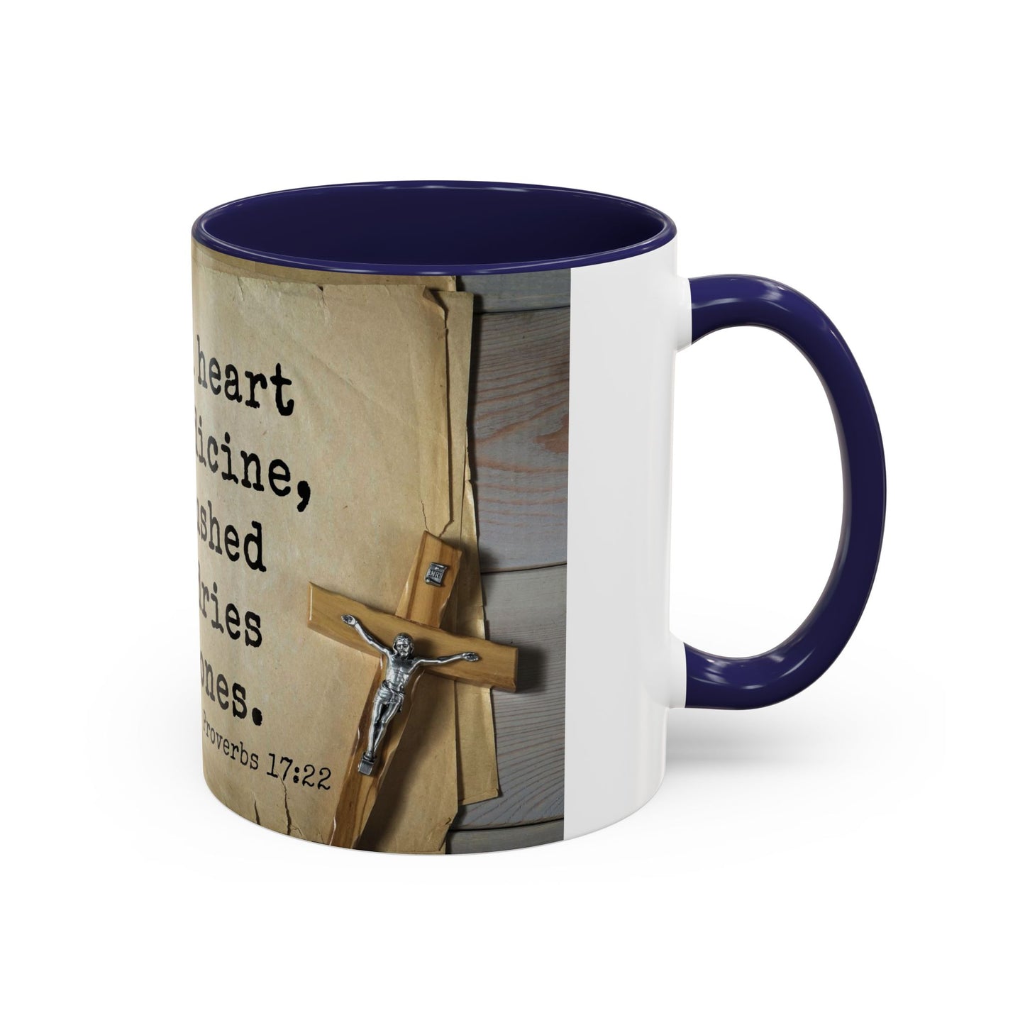 Proverbs 17:22 Accent Coffee Mug, 11oz