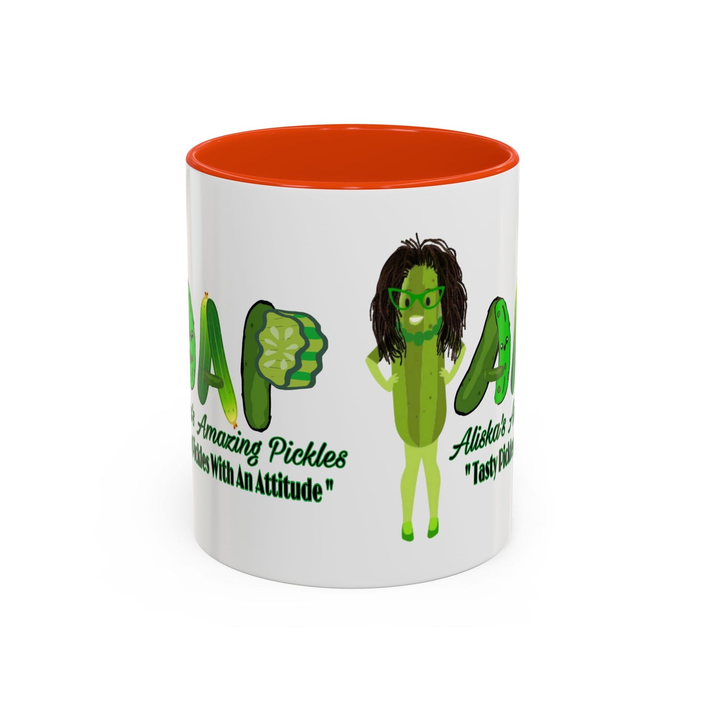 Colorful Mugs, Aliska's Amazing Pickle Posse Mug, Funny Coffee Cup, Unique Tea Mug, Ceramic Drinkware, Kitchen Gift, Pickle Lover Gift,