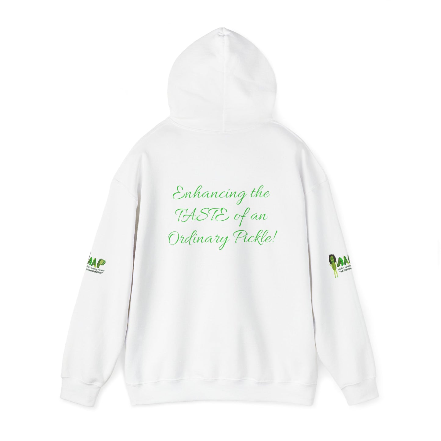 Aliska's Amazing Pickles Unisex Hoodie Sweatshirt, Funny Pickle Lover Gift, Foodie Apparel, Pickle Theme Clothing, Food Pun Sweatshirt