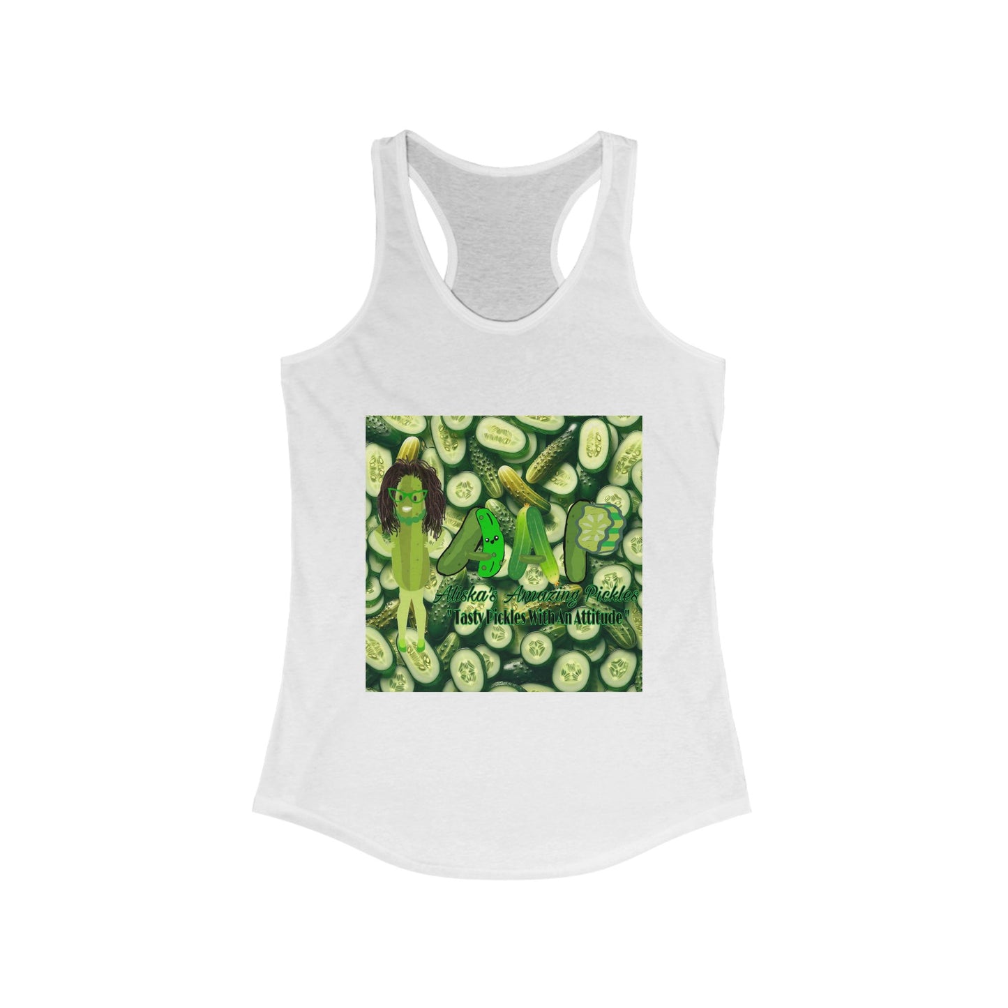 Pickle Tank Top, Pickle Lover's Racerback Tee, Funny Foodie Shirt, Women's Graphic T-Shirt, Gift for Pickle Enthusiasts, Foodie Apparel