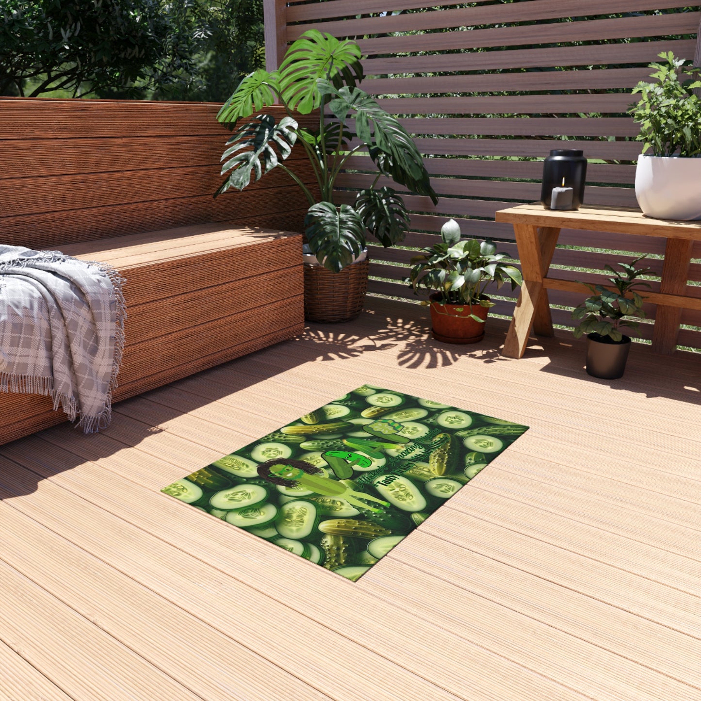 Outdoor Rug - Alisk'a Amazing Pickles Pickle Lovers, Pickle Rug, Kitchen Decor, Foodie Gift, Cooking Mat, Home Accent