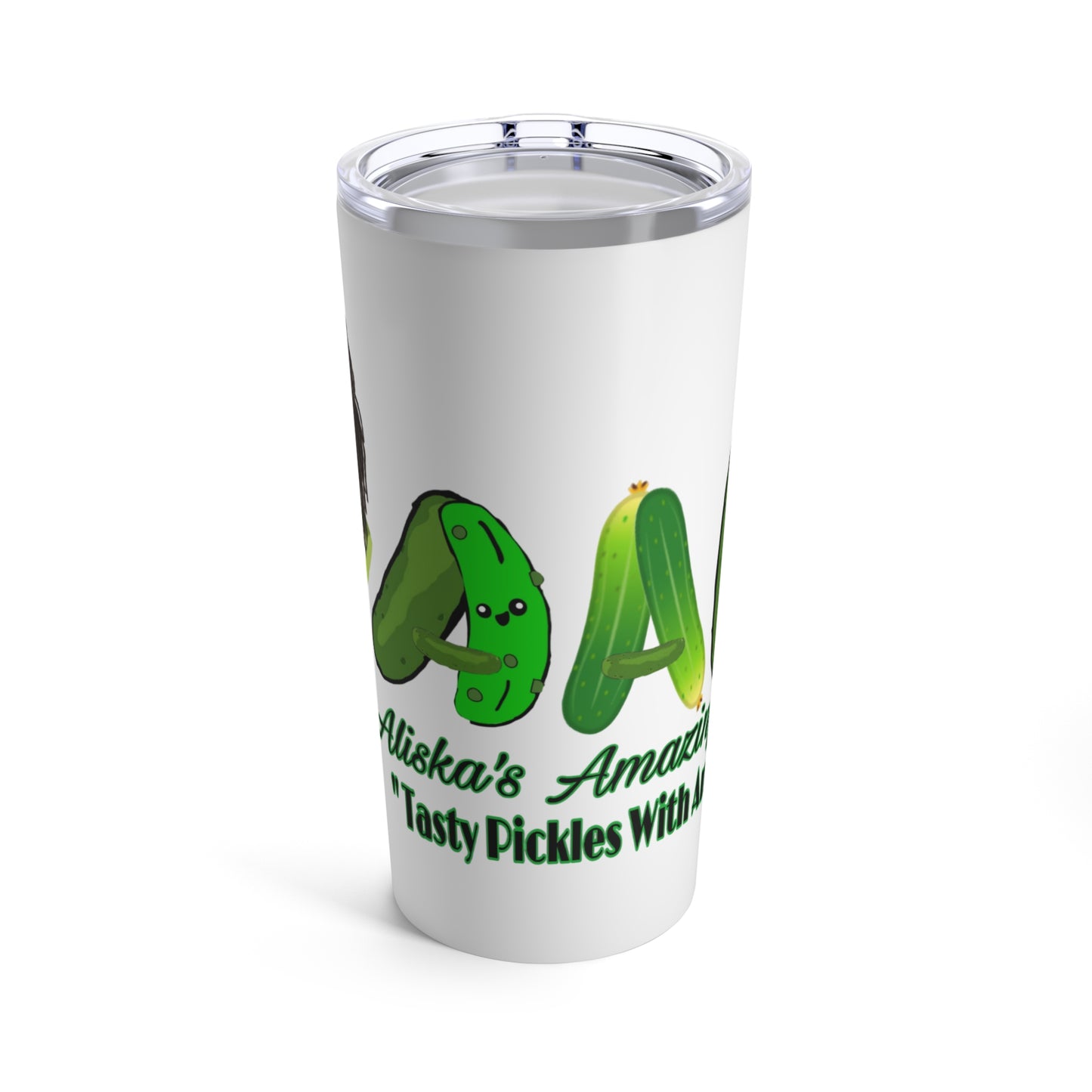 Tumbler 20oz - Aliska's Amazing Pickles for Pickle lovers, Pickle Tumbler, Pickle Gift, Pickle Merchandise, Pickle Lover Gift, Pickle Fan
