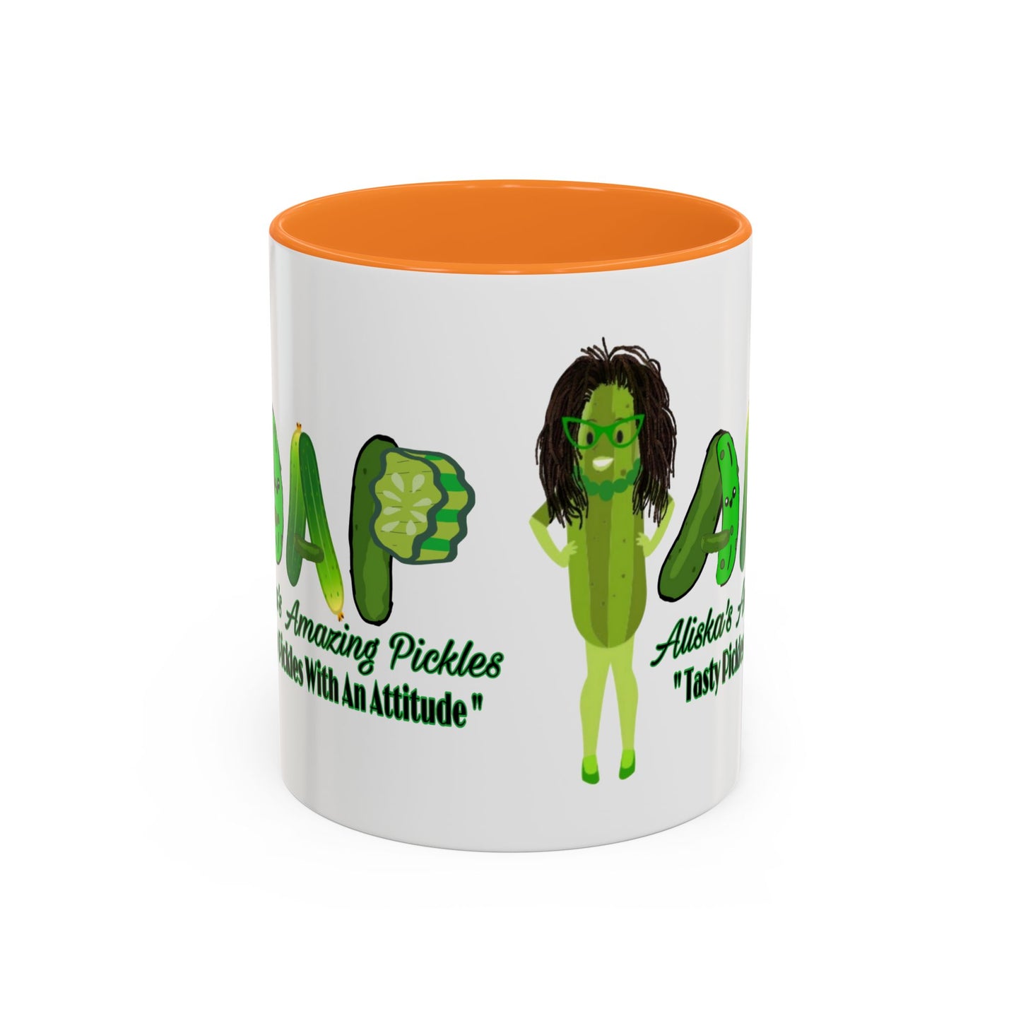 Colorful Mugs, Aliska's Amazing Pickle Posse Mug, Funny Coffee Cup, Unique Tea Mug, Ceramic Drinkware, Kitchen Gift, Pickle Lover Gift,