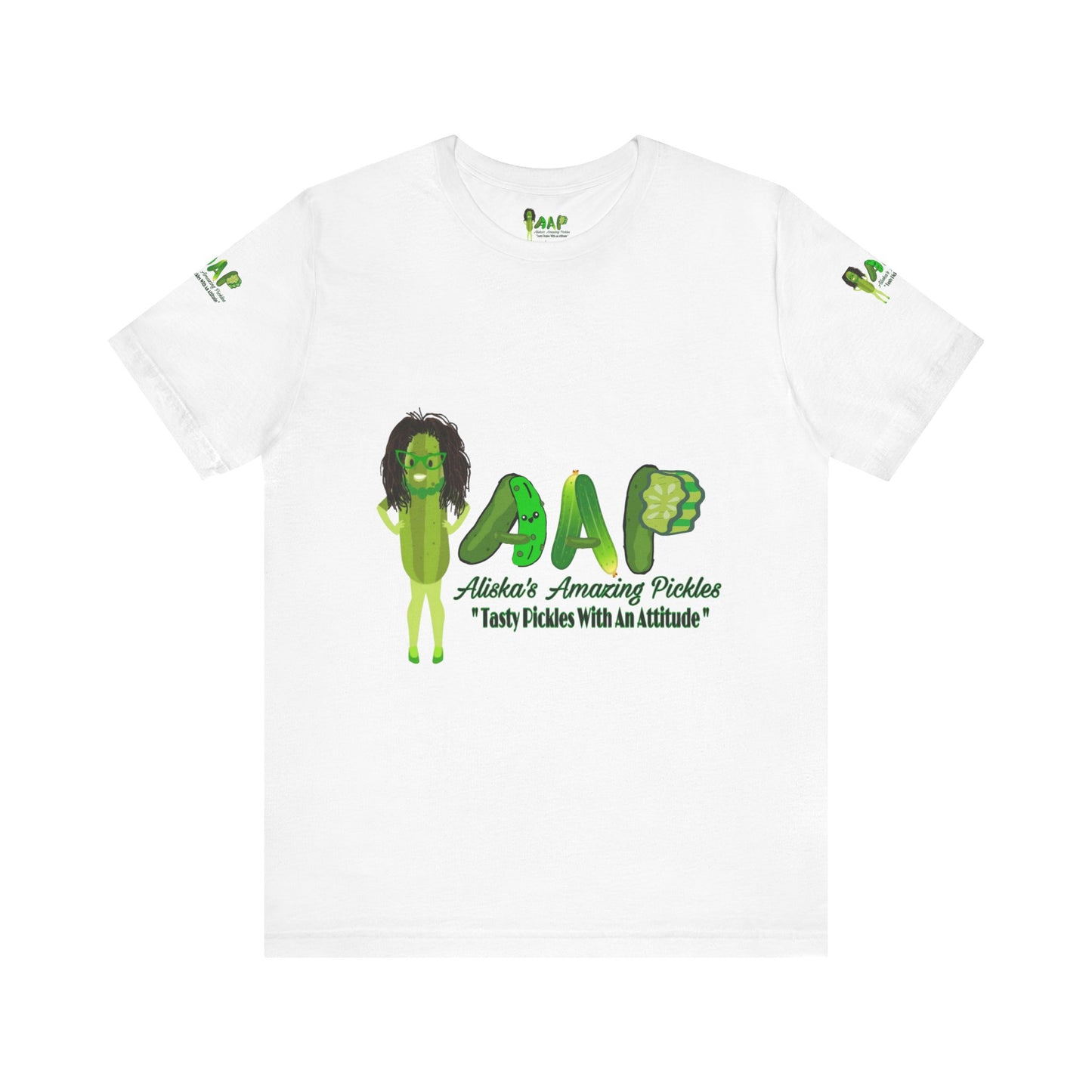 Aliska's Amazing Pickles Unisex Jersey Short Sleeve Tee, Foodie Gift, Food Lover Shirt, Funny Food T-Shirt, Pickle Fan Merch, Foodie Apparel