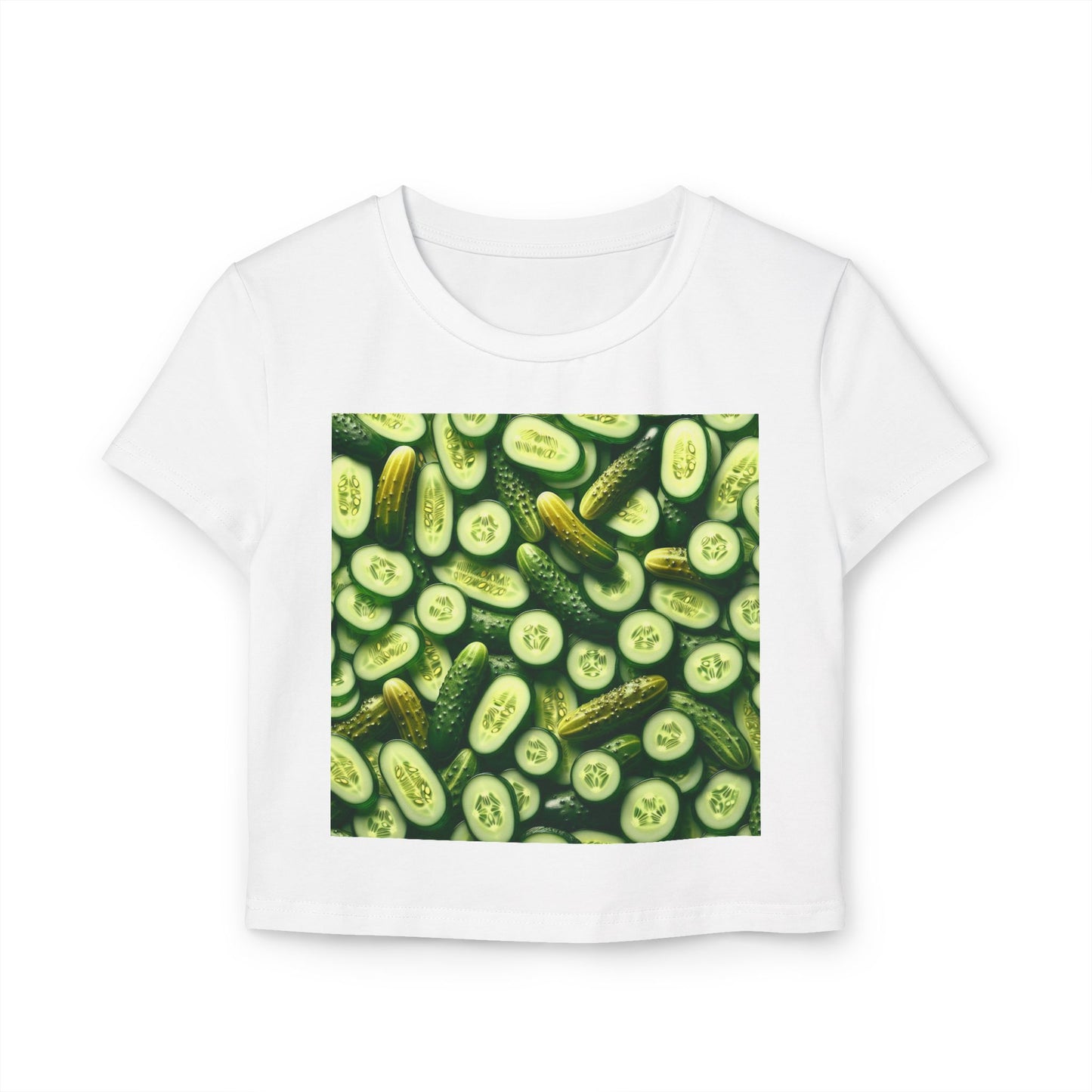 Pickle Lover Women's Baby Tee, Pickle Eating Shirt, Funny Foodie Tee, Cute Slim Fit Top, Food Lover Gift