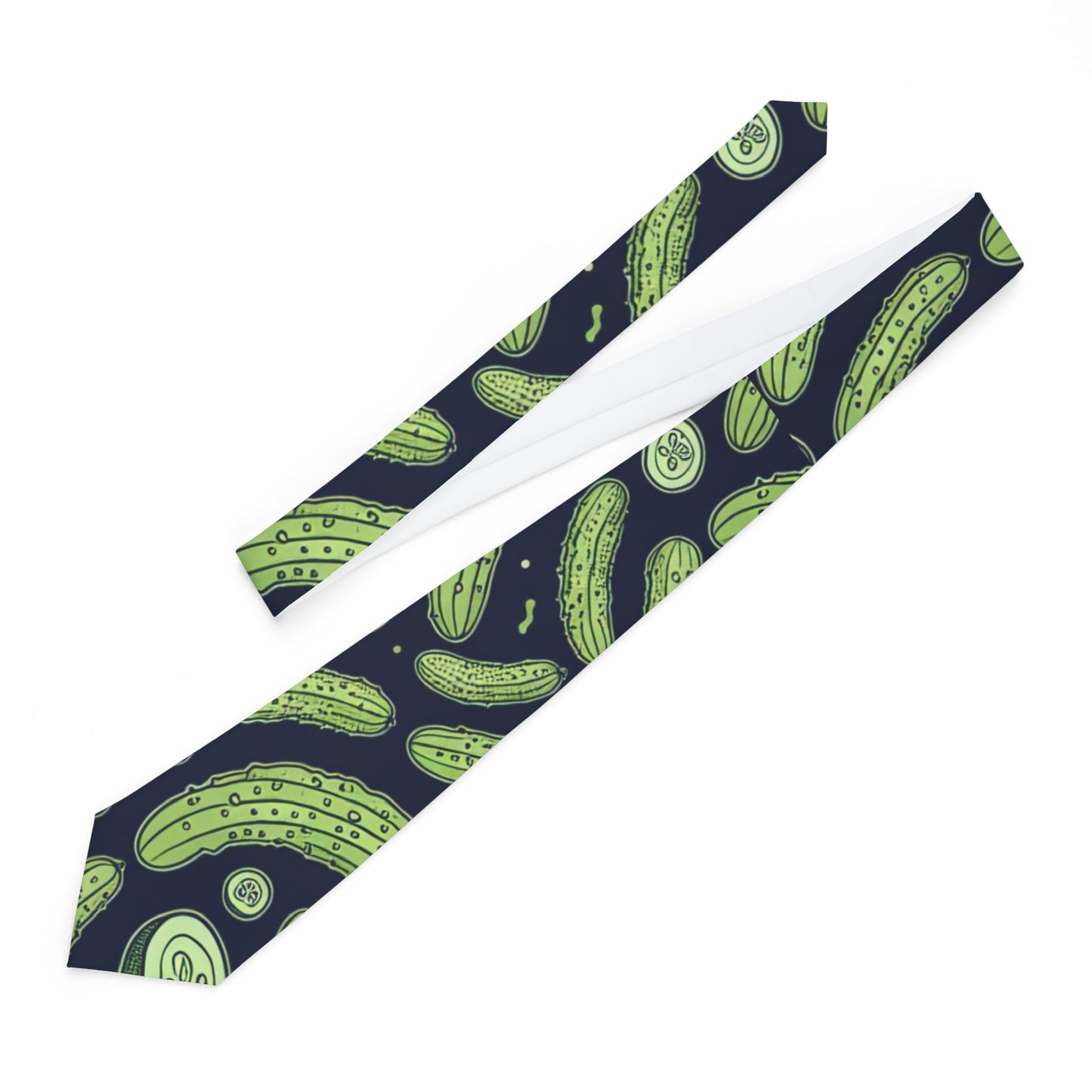 Necktie for Dad who Loves Pickles, Father's Day Gift, Funny Pickle Neck Tie, Gift for Pickle Lover, Pickle Pattern Necktie