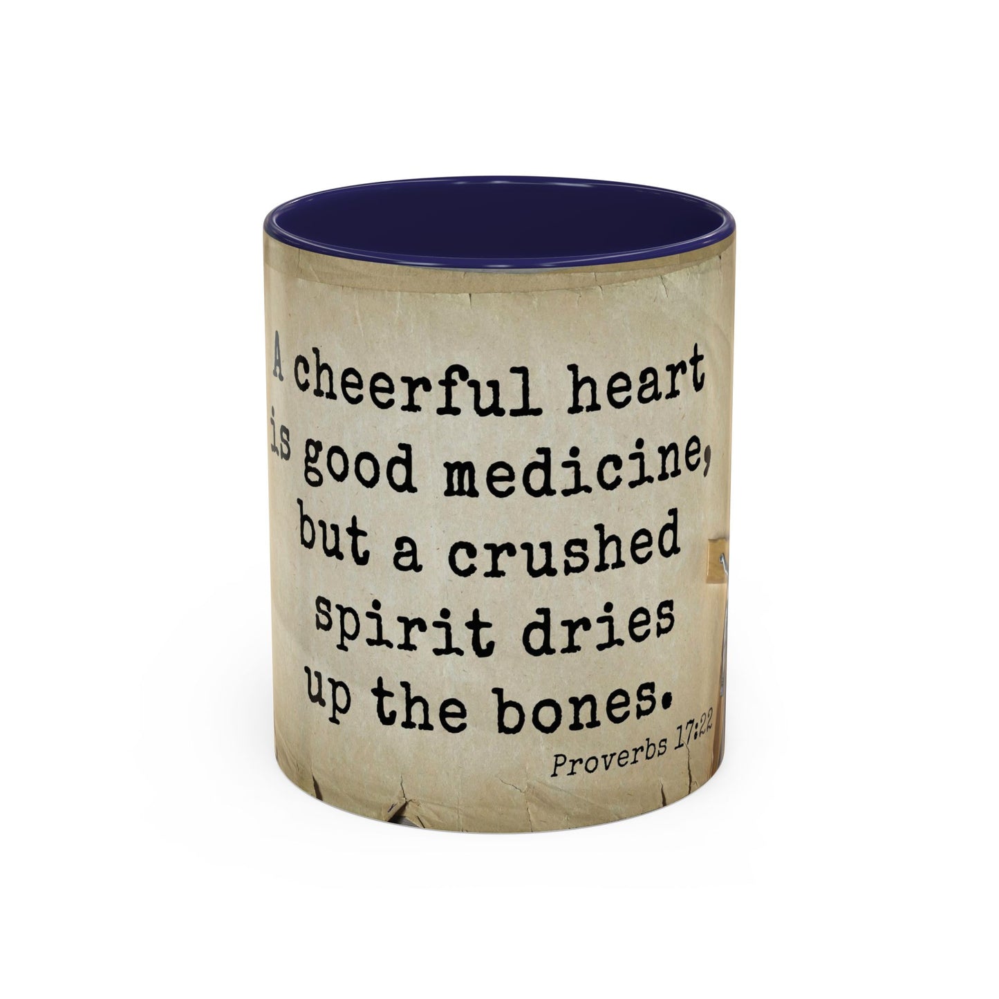 Proverbs 17:22 Accent Coffee Mug, 11oz
