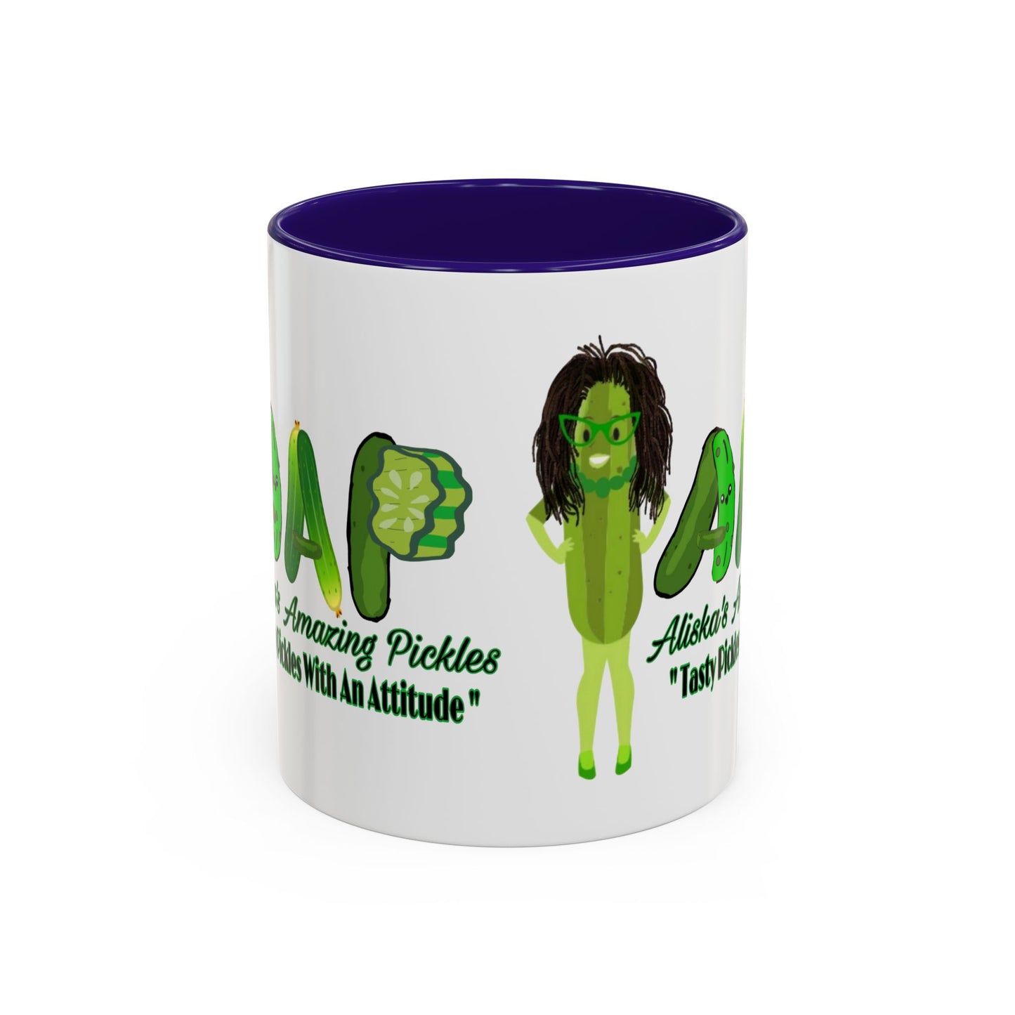 Colorful Mugs, Aliska's Amazing Pickle Posse Mug, Funny Coffee Cup, Unique Tea Mug, Ceramic Drinkware, Kitchen Gift, Pickle Lover Gift,