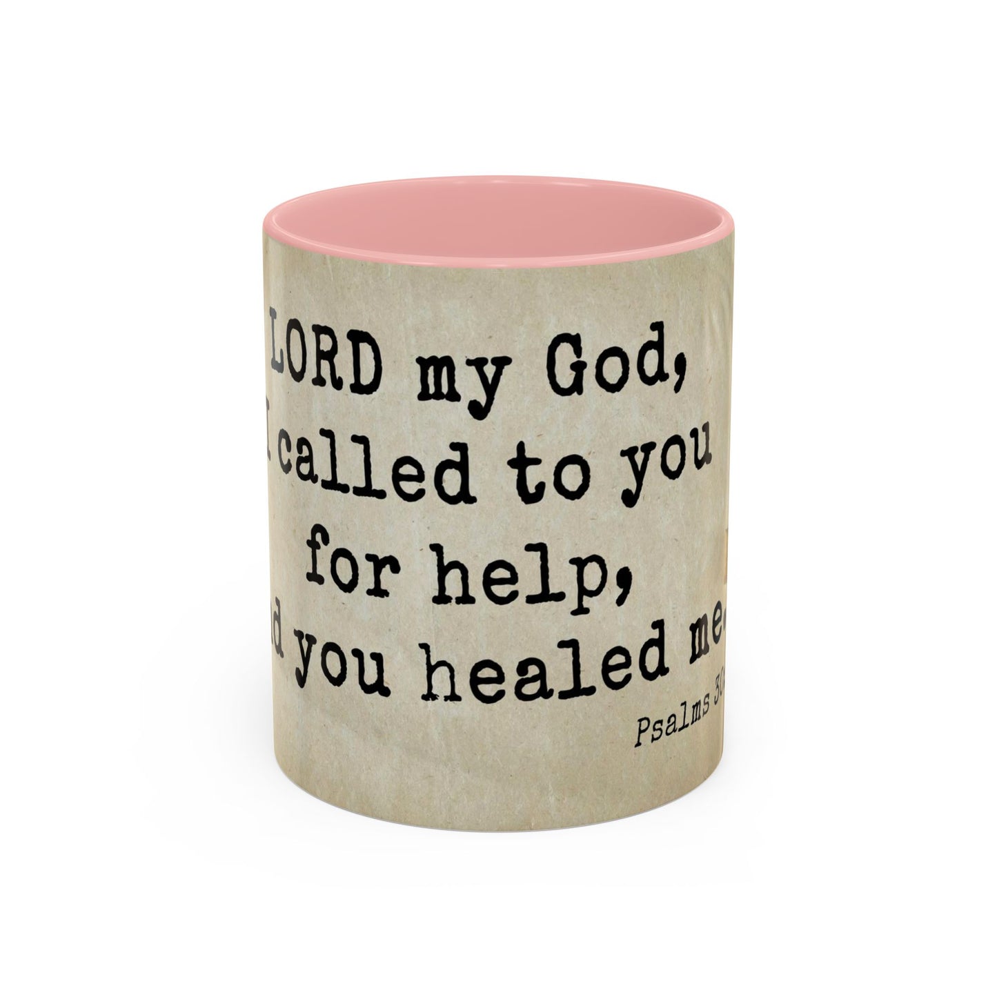 Psalms 30:2 Healing Scripture Accent Coffee Mug, 11oz