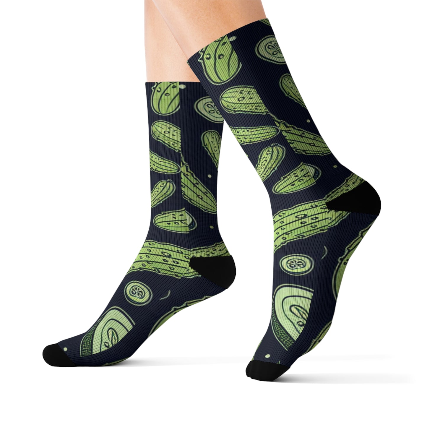 Pickle Socks, Funny Food Gift, Novelty Food Socks, Sublimation Socks, Foodie Apparel, Unique Gift for Food Lovers