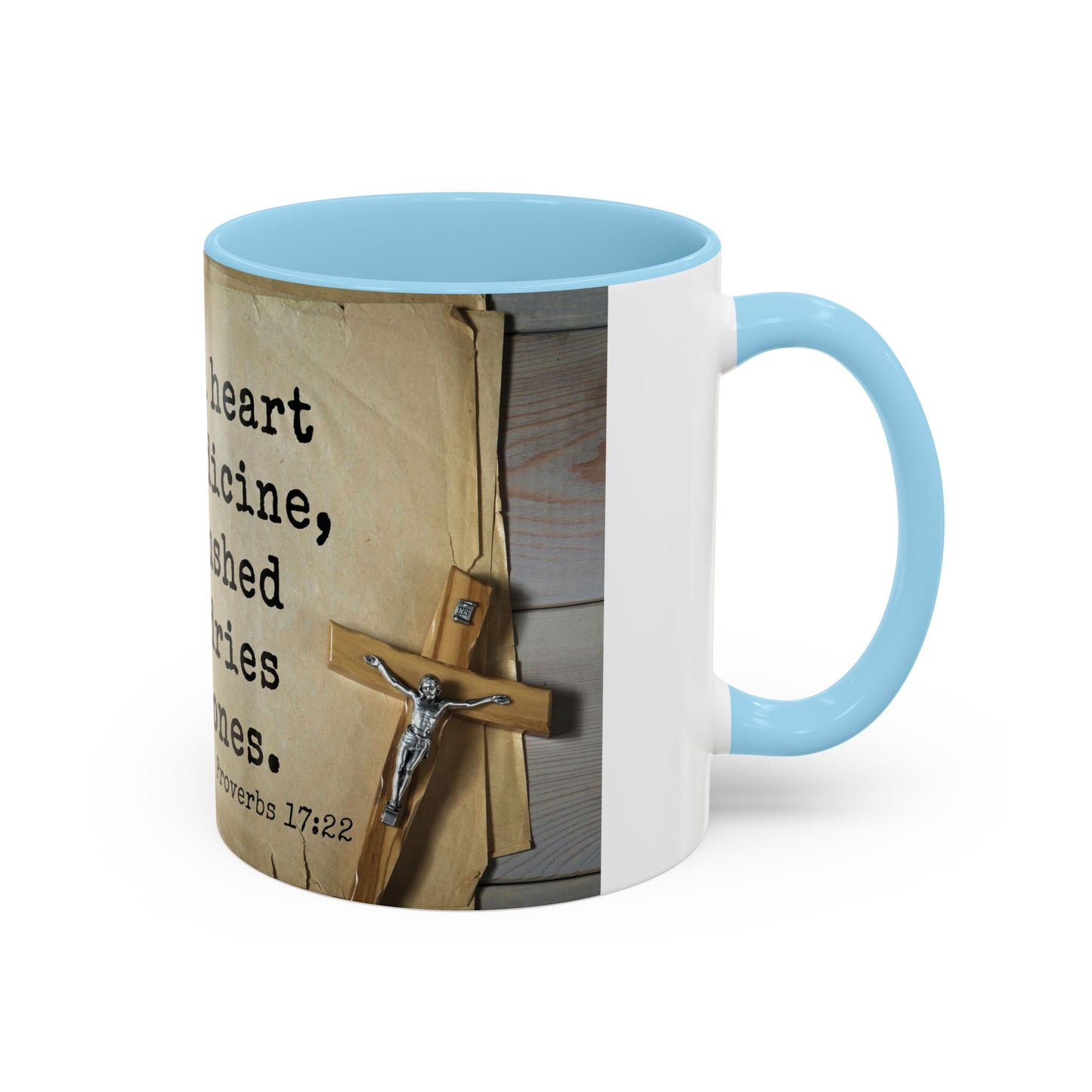 Proverbs 17:22 Accent Coffee Mug, 11oz