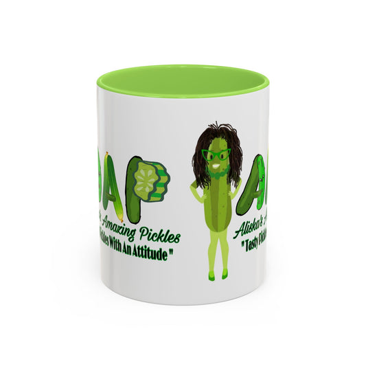 Colorful Mugs, Aliska's Amazing Pickle Posse Mug, Funny Coffee Cup, Unique Tea Mug, Ceramic Drinkware, Kitchen Gift, Pickle Lover Gift,
