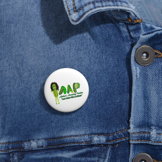 Custom Pin Buttons - Aliska's Amazing Pickle partnership and community, Pickle Button, Custom Pin Badge, Creative Pinback Button, Fun Pins,