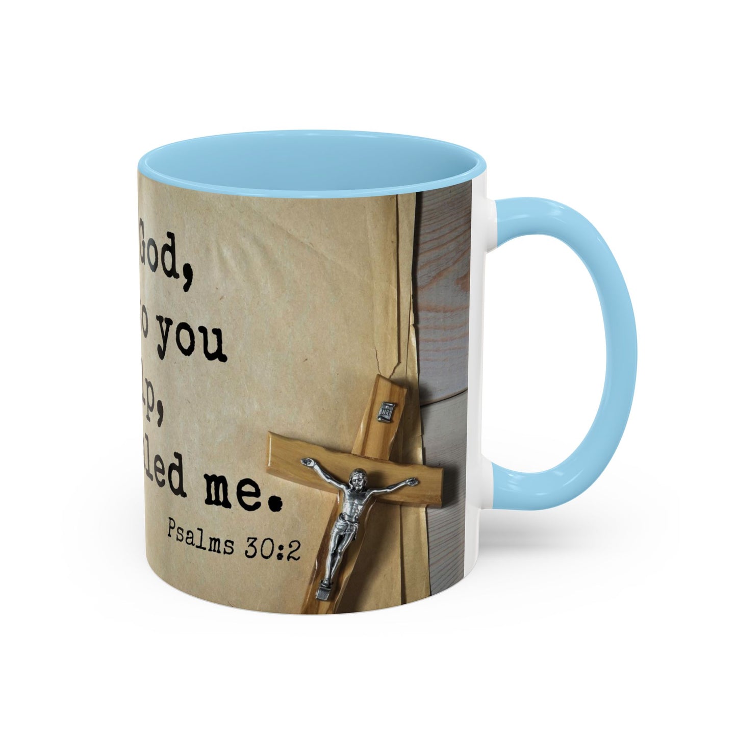 Psalms 30:2 Healing Scripture Accent Coffee Mug, 11oz