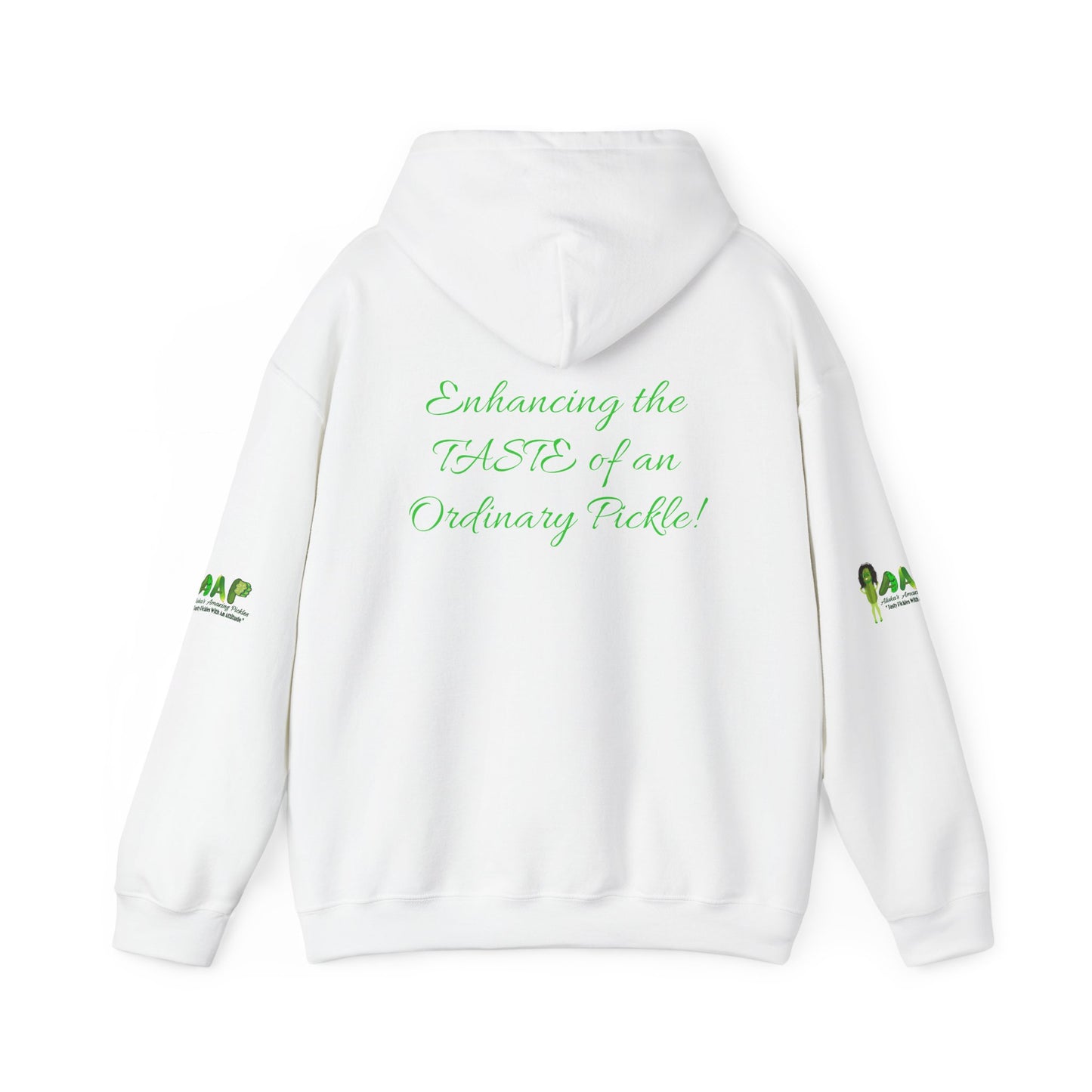 Aliska's Amazing Pickles Unisex Hoodie Sweatshirt, Funny Pickle Lover Gift, Foodie Apparel, Pickle Theme Clothing, Food Pun Sweatshirt