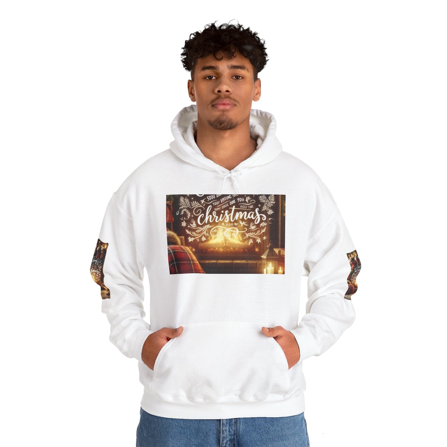 Christmas Fireplace Unisex Hoodie, Holiday Sweatshirt, Xmas Cozy Jumper, Festive Pullover, Winter Gift Idea