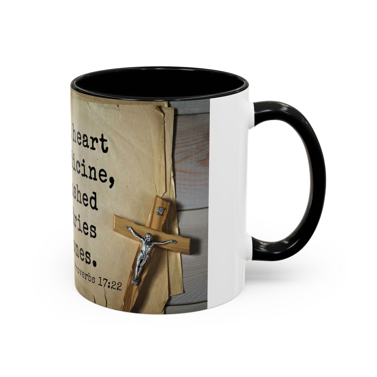 Proverbs 17:22 Accent Coffee Mug, 11oz