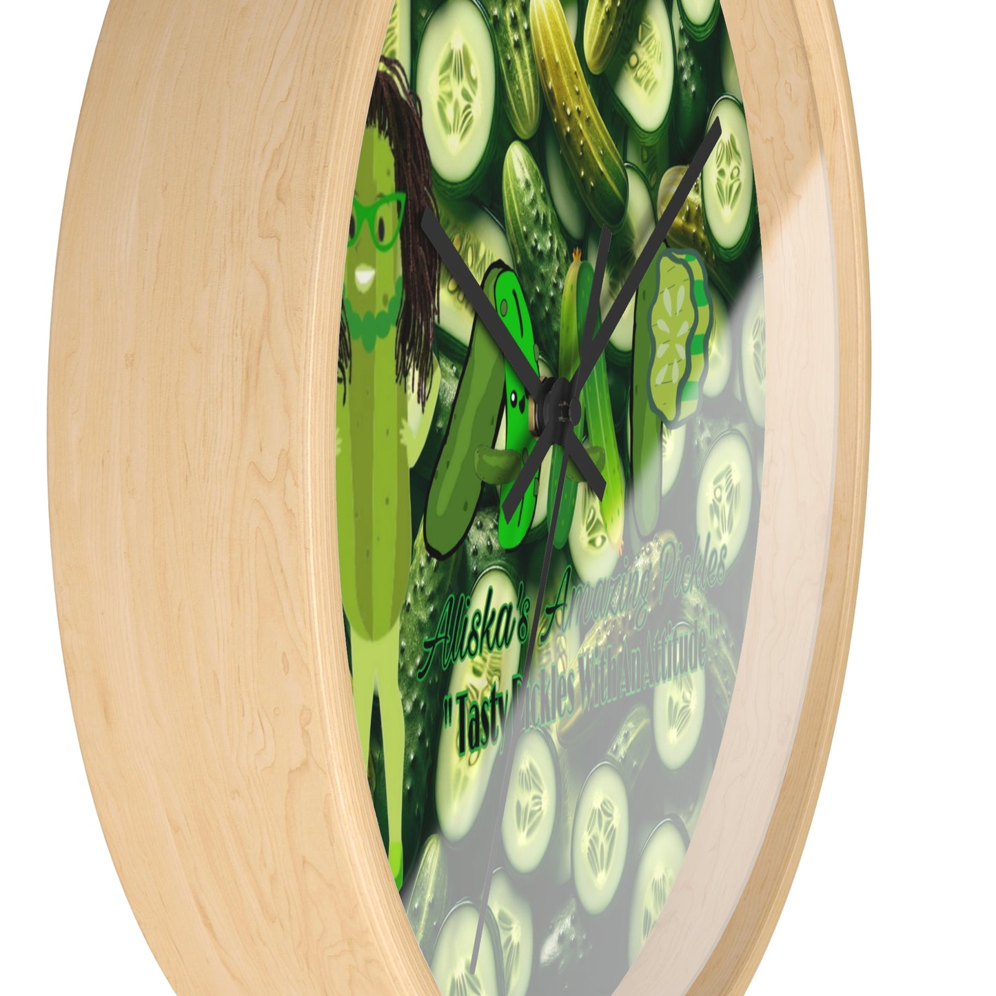 Aliska's Amazing Pickles Wall Clock - Pickle Lovers Home Decor, Unique Kitchen Clock, Funny Foodie Gift, Kitchen Wall Art, Quirky Gift Idea