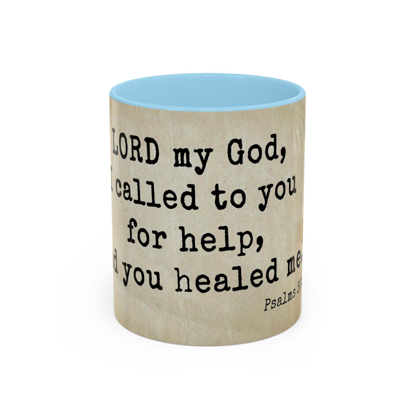 Psalms 30:2 Healing Scripture Accent Coffee Mug, 11oz