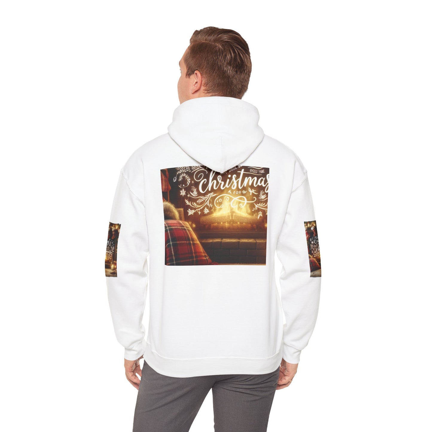 Christmas Fireplace Unisex Hoodie, Holiday Sweatshirt, Xmas Cozy Jumper, Festive Pullover, Winter Gift Idea