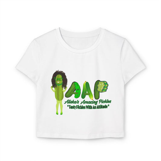 Baby Tee for Pickle Lovers, Women's Pickle Shirt, Pickle Lover Gift, Foodie Apparel, Pickle Theme Clothing