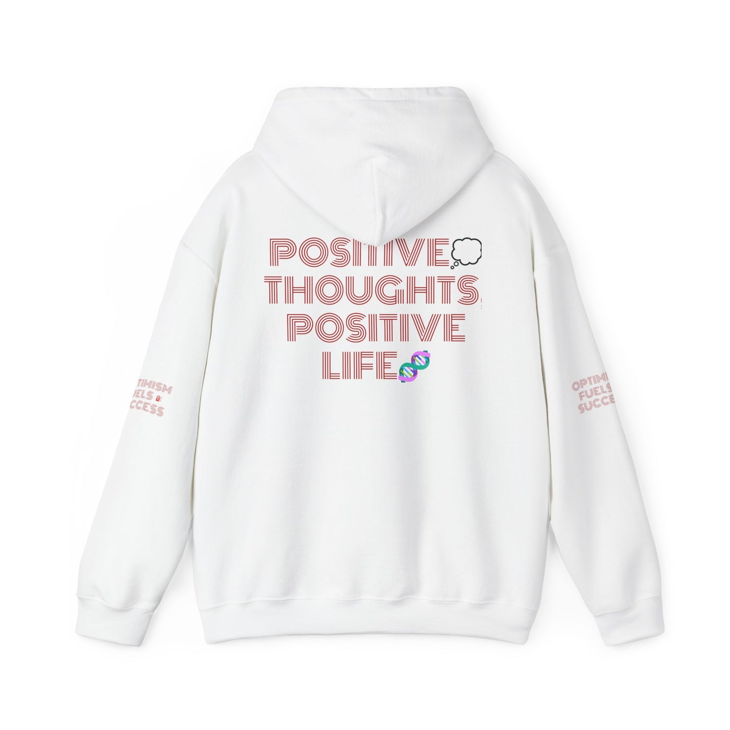 Positive Thoughts Unisex Hoodie, Optimistic Inspirational Sweatshirt, Success Motivational Jumper, Positivity Pullover, Gift for Optimists