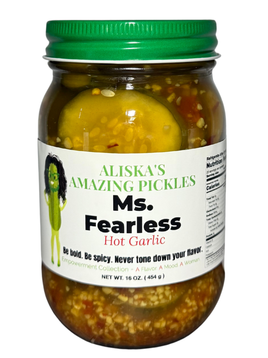 Ms. Fearless Hot Garlic Pickles
