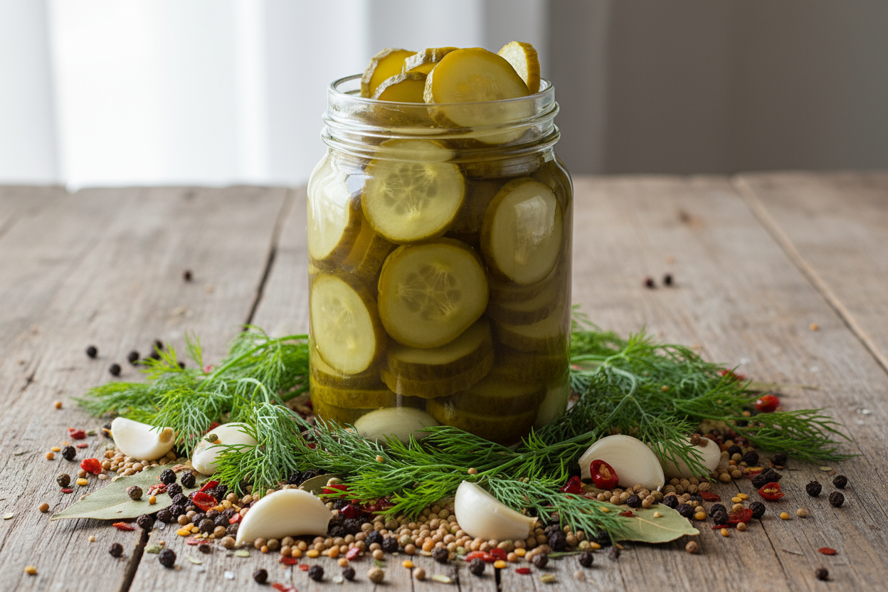 perfect more spice make the pickles in the jar into slices